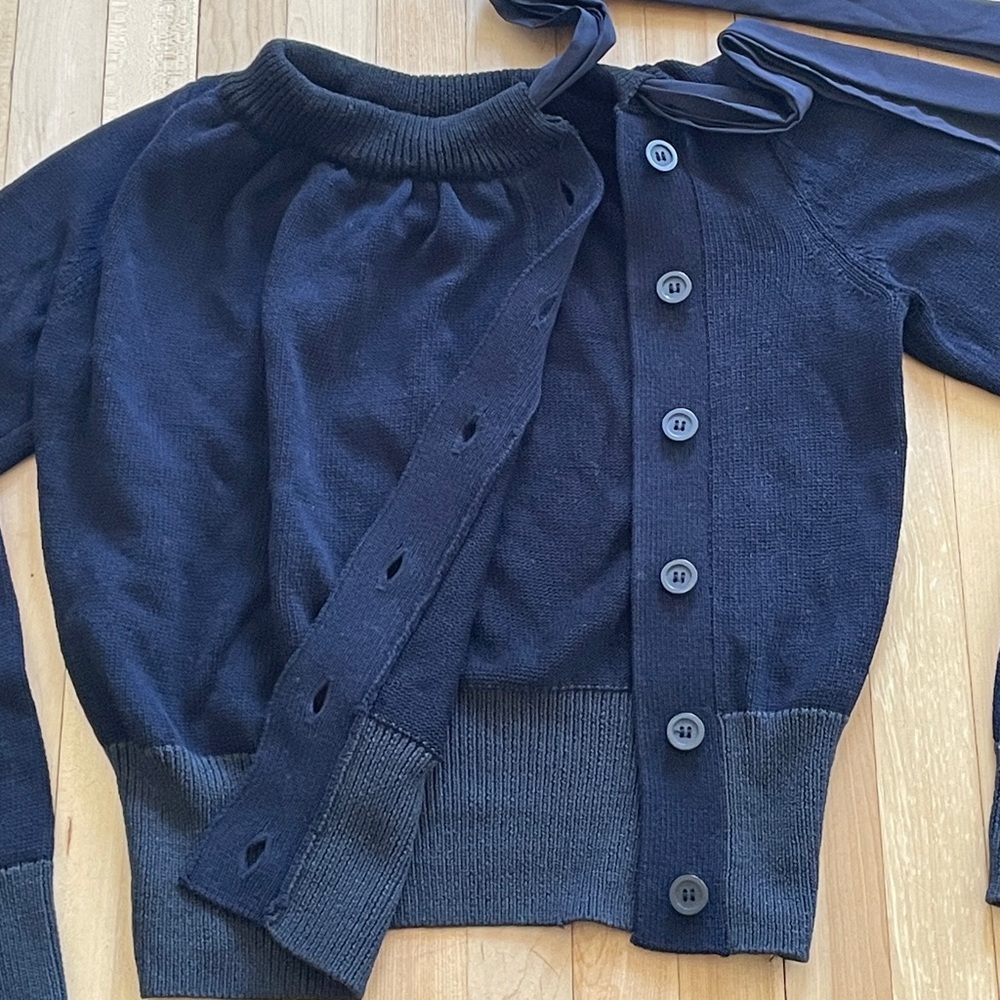 COS Bow-Detailed Navy Blue Knit Cardigan - Sz XS - Picture 8 of 16